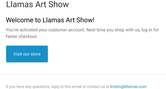 Customer account confirmation