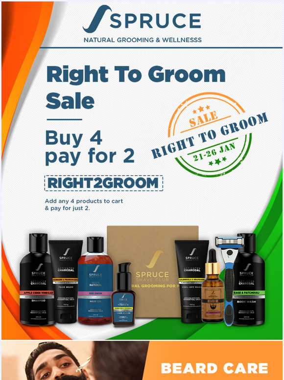 The Spruce Right to Groom Sale is Live! Buy 4 & Pay for Just 2!