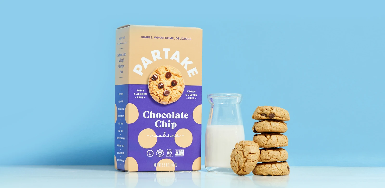 Partake Mini Cookies Snack Packs, Chocolate Chip