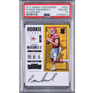 Lot Detail - 2017 Panini National Treasures #161 Patrick Mahomes Signed  Jersey Rookie Card RPA (#55/99) - PSA GEM MT 10