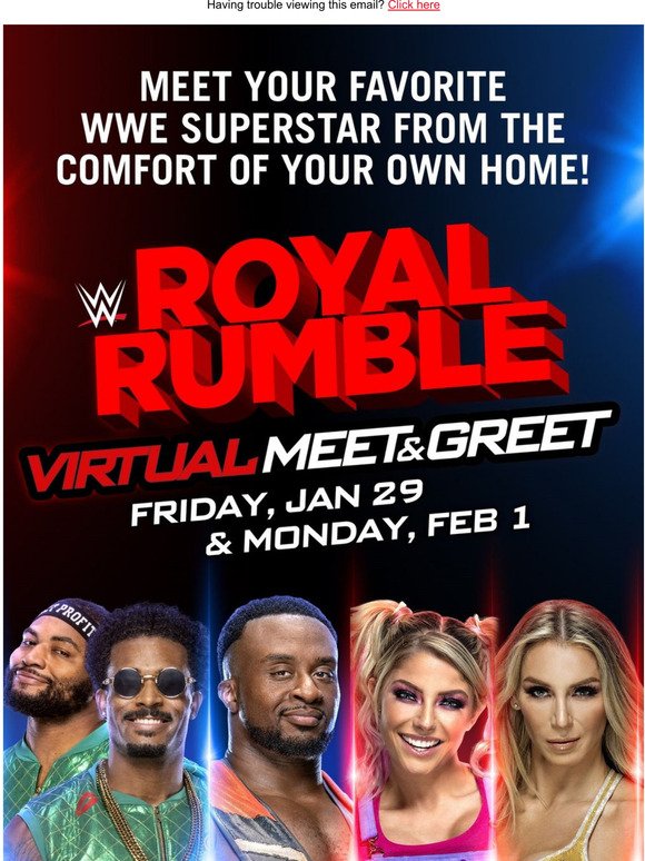 WWE Royal Rumble Virtual Meet & Greet Tickets Available This Monday