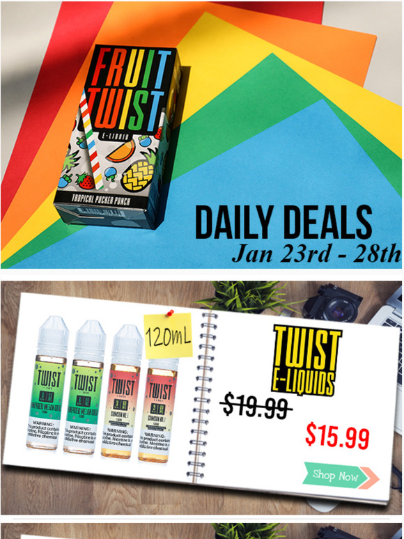 Daily Deals: Twist E-Liquids $15.99, The One $11.99