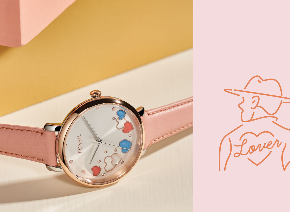 fossil valentines day watch face