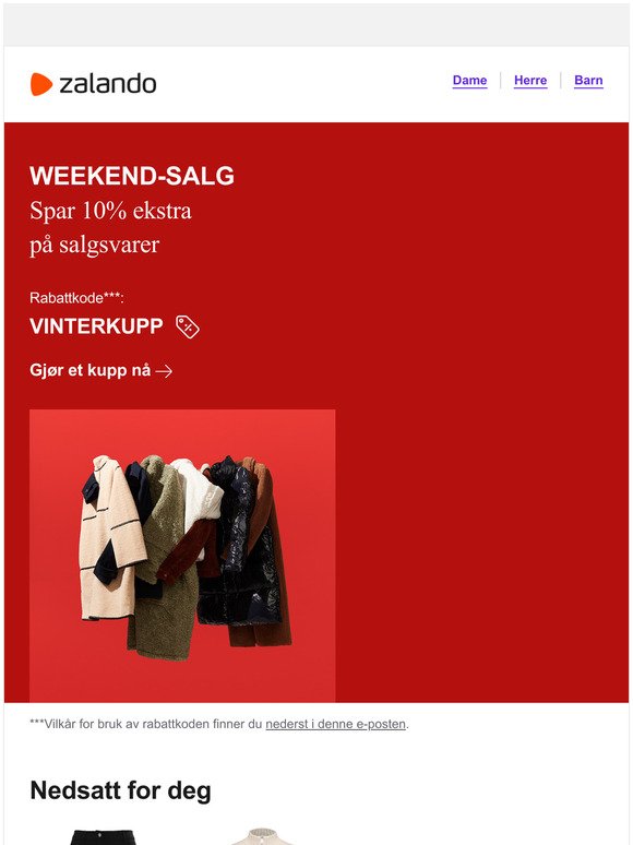 WEEKEND-SALG: Spar opptil 70% + 10% ekstra på salgsvarer med rabattkoden VINTERKUPP 😍