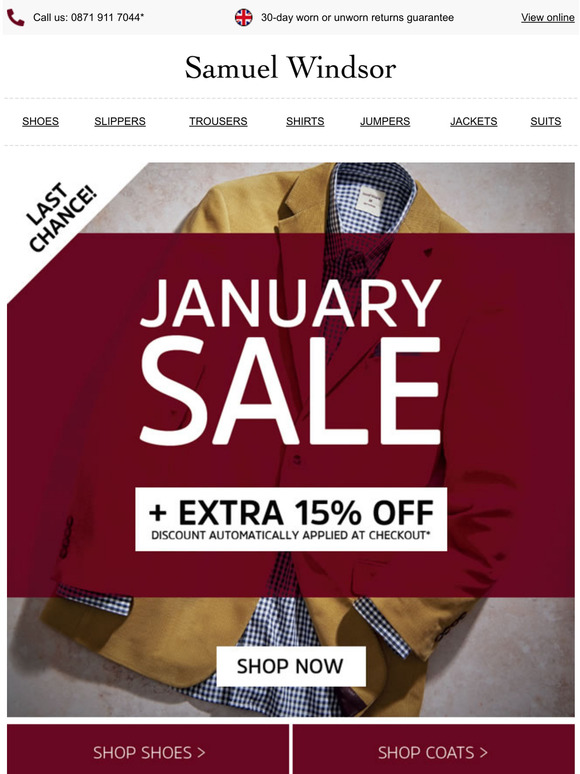 SamuelWindsor Last chance! An extra 15 off sale ends soon! Milled