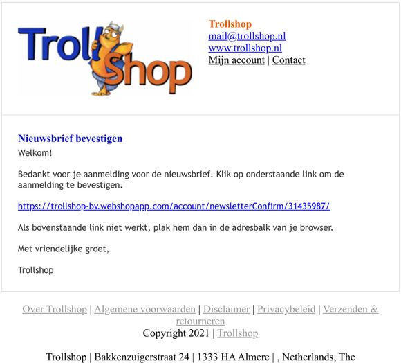 Nieuwsbrief bevestigen