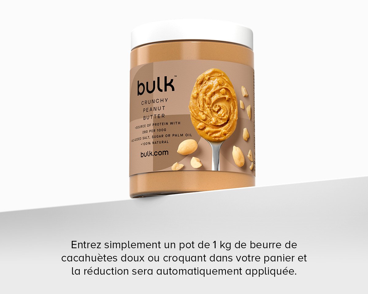 Beurre de Cacahuète Bulk - 1 Kg, Doux ou croquant, –