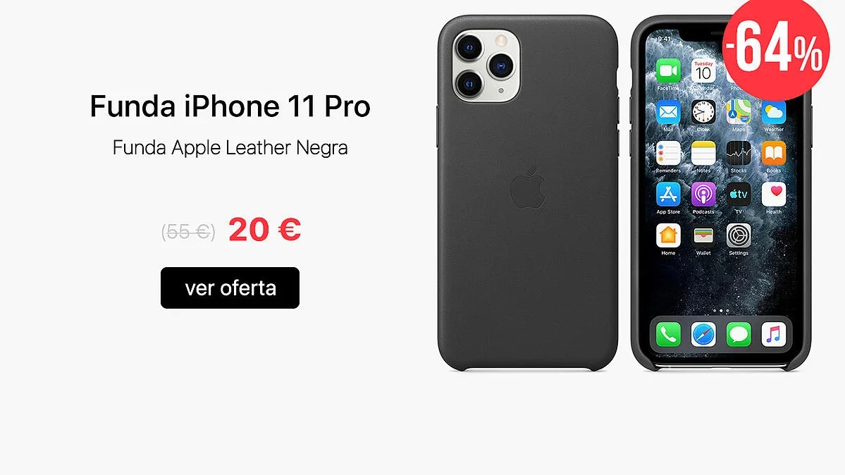 Apple leather funda negra iPhone 11 pro