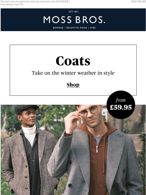 moss bros coats