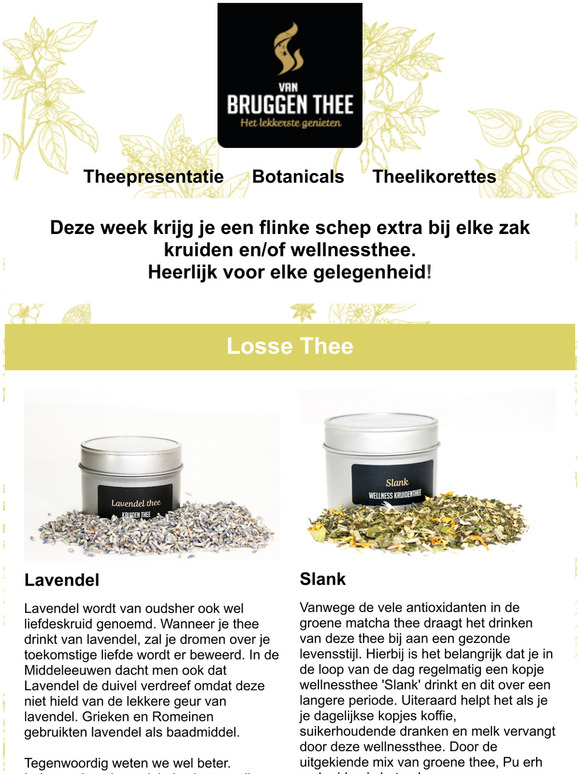 25% extra bij alle kruiden en wellness thee