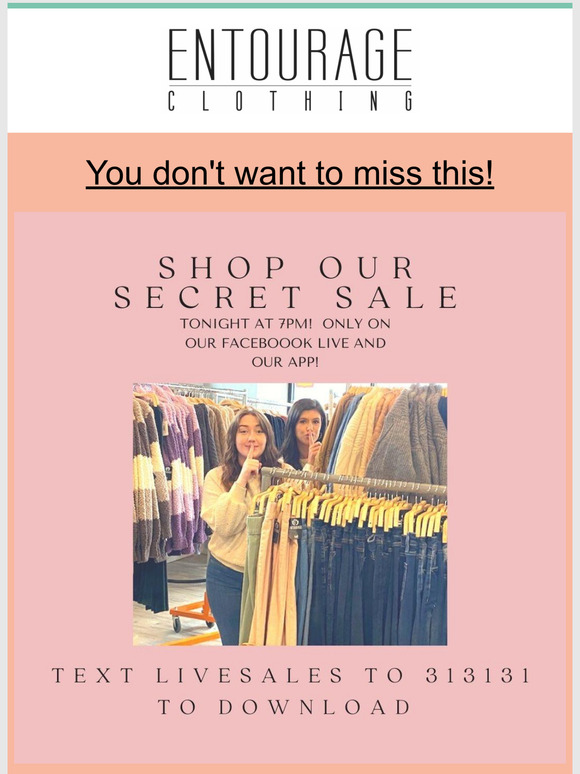 Our Secret Sale starts tonight!  You don't want to miss our Facebook live!