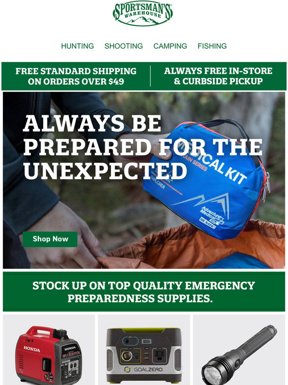 Sportsman's Warehouse Now’s the time to prepare for the unexpected