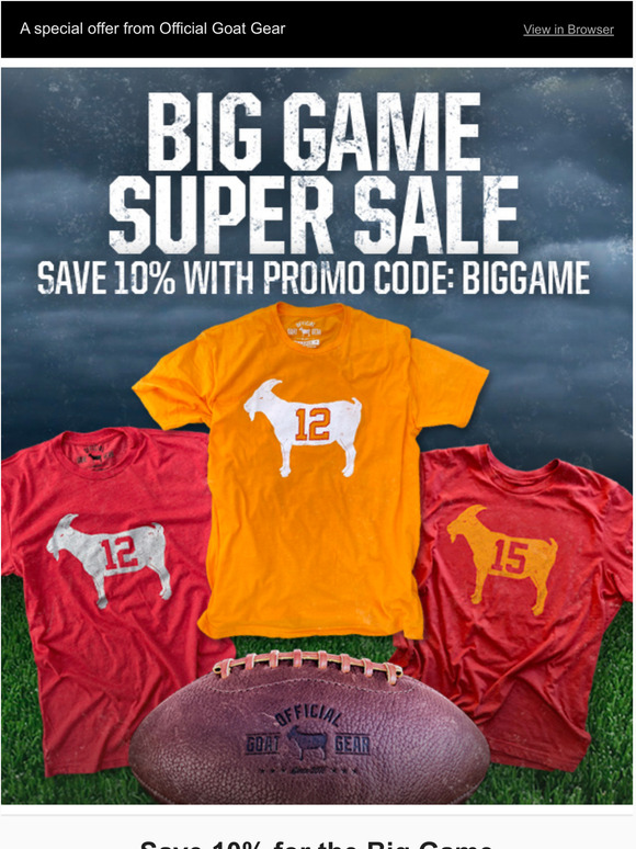 🏆 Celebrate the Big Game - Save 10% This Week