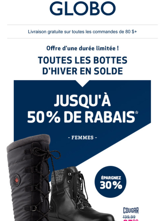 bottes hiver rabais