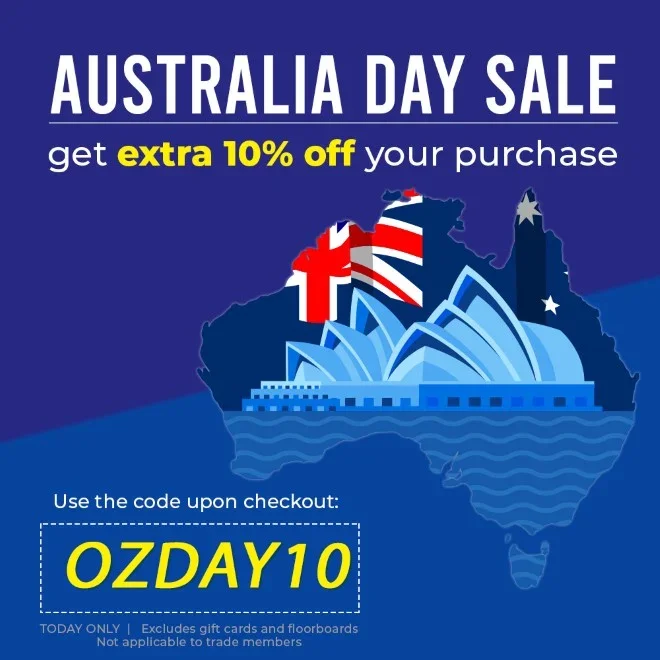 Australia Day Sale - Get Extra 10% OFF by using the code AUSDAY10 upon checkout.