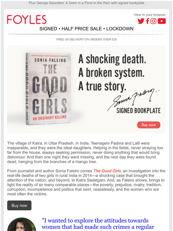 Foyles For Books A Gripping Investigation Into A Shocking Death The Good Girls By Sonia Faleiro Milled