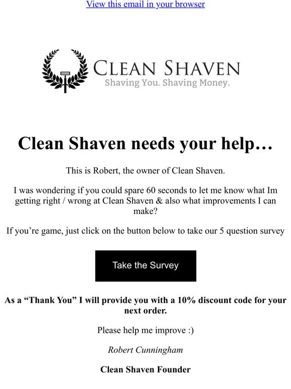 Clean Shaven needs your help...