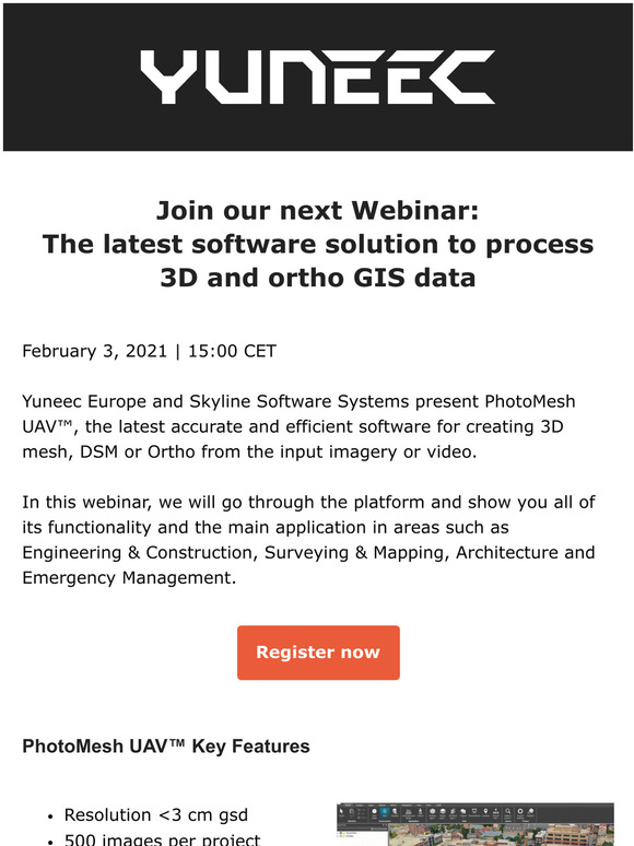 Yuneec Webinar | The latest software solution to process 3D and ortho GIS data