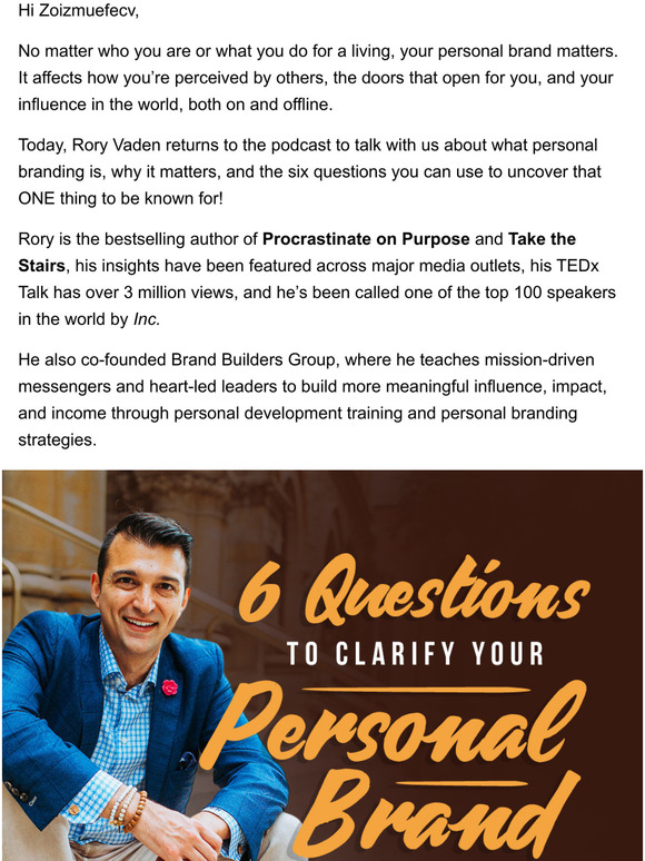 6 Questions to Create Your Personal Brand with Rory Vaden