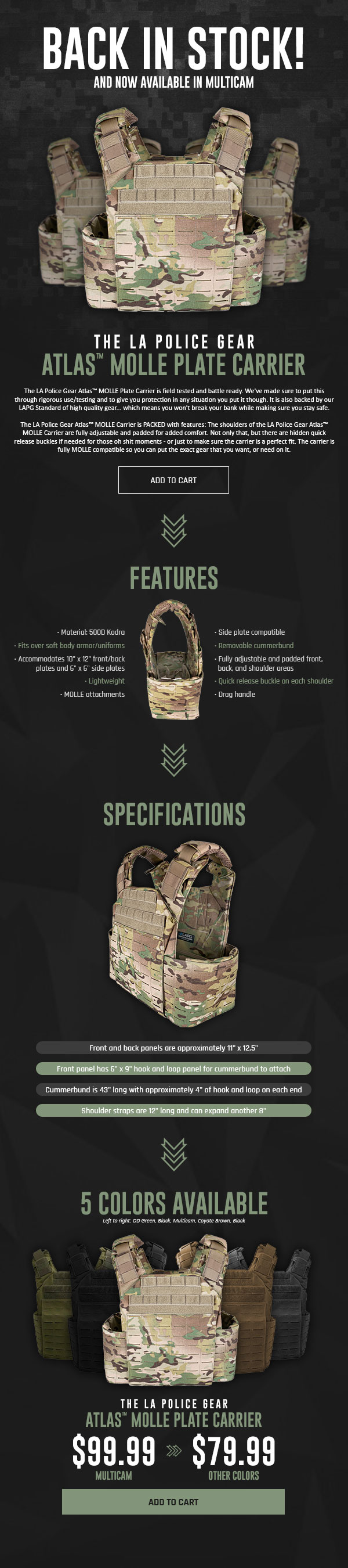 Atlas Plate Carrier - Back in stock and available in Multicam!