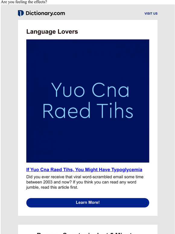 Dictionary Com If Yuo Cna Raed Tihs You Might Have Typoglycemia Milled