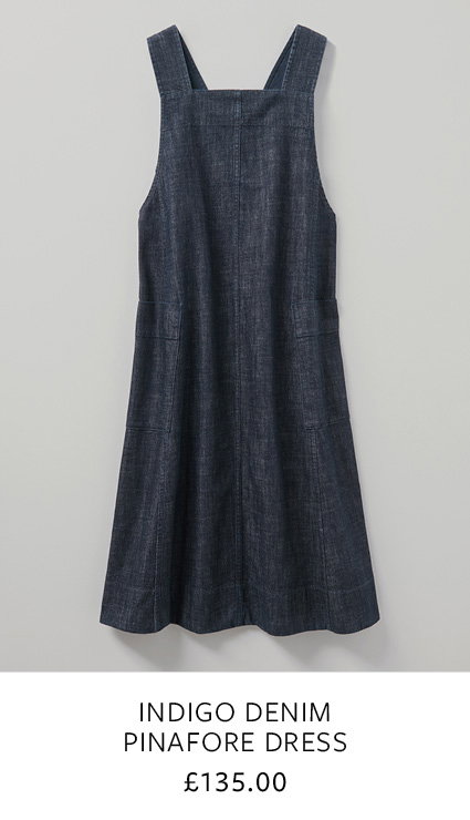 Indigo Denim Pinafore Dress