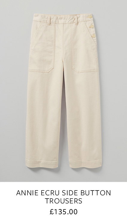 Annie Ecru Side Button Trousers