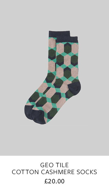 Geo Tile Cotton Cashmere Socks