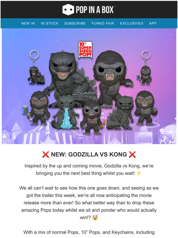 godzilla vs kong pop keychain