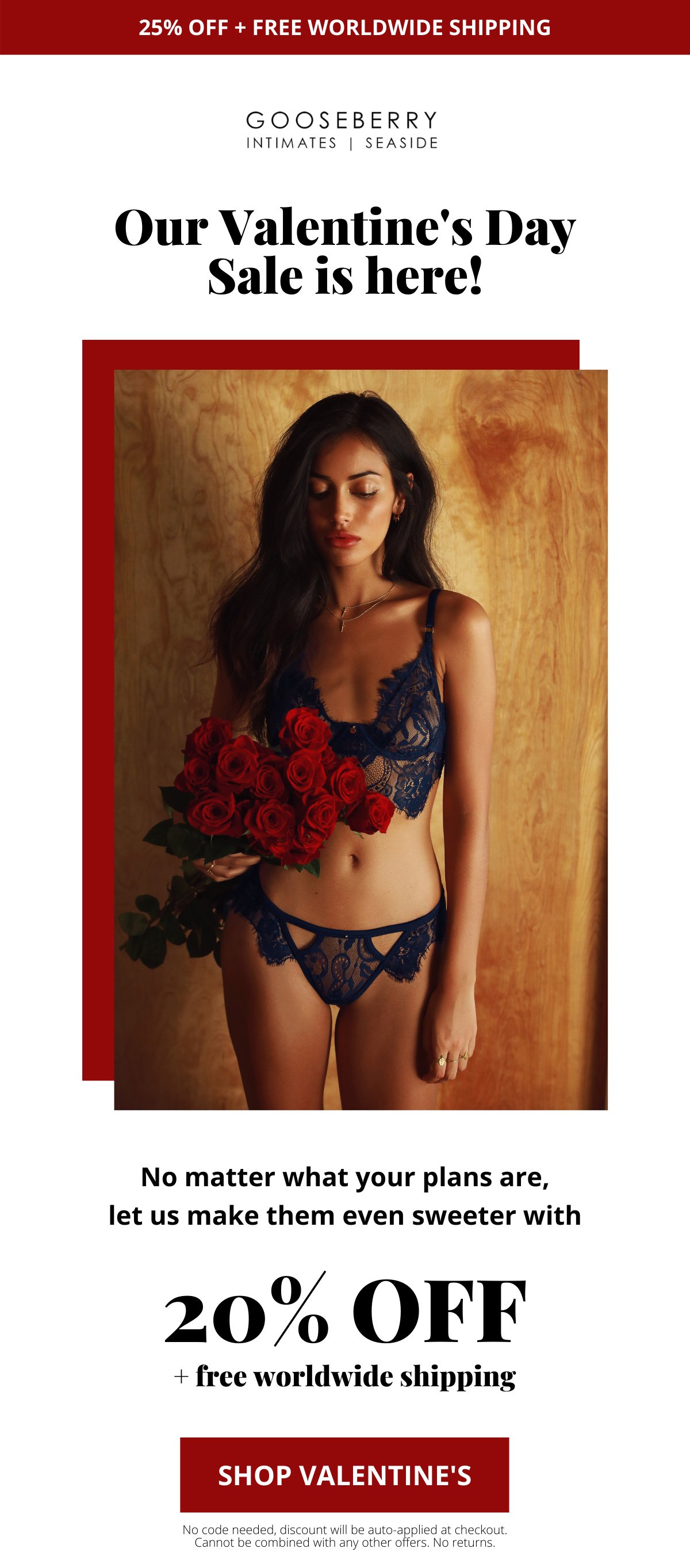 YOU'RE IN: 25% Off Everything + FREE Shipping - Gooseberry Intimates