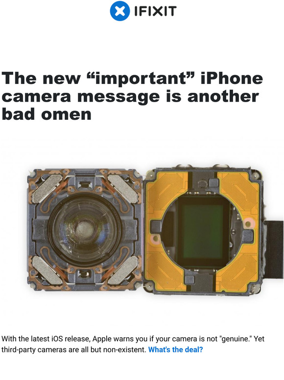 iFixit: What's up with the iPhone's new "important" camera message