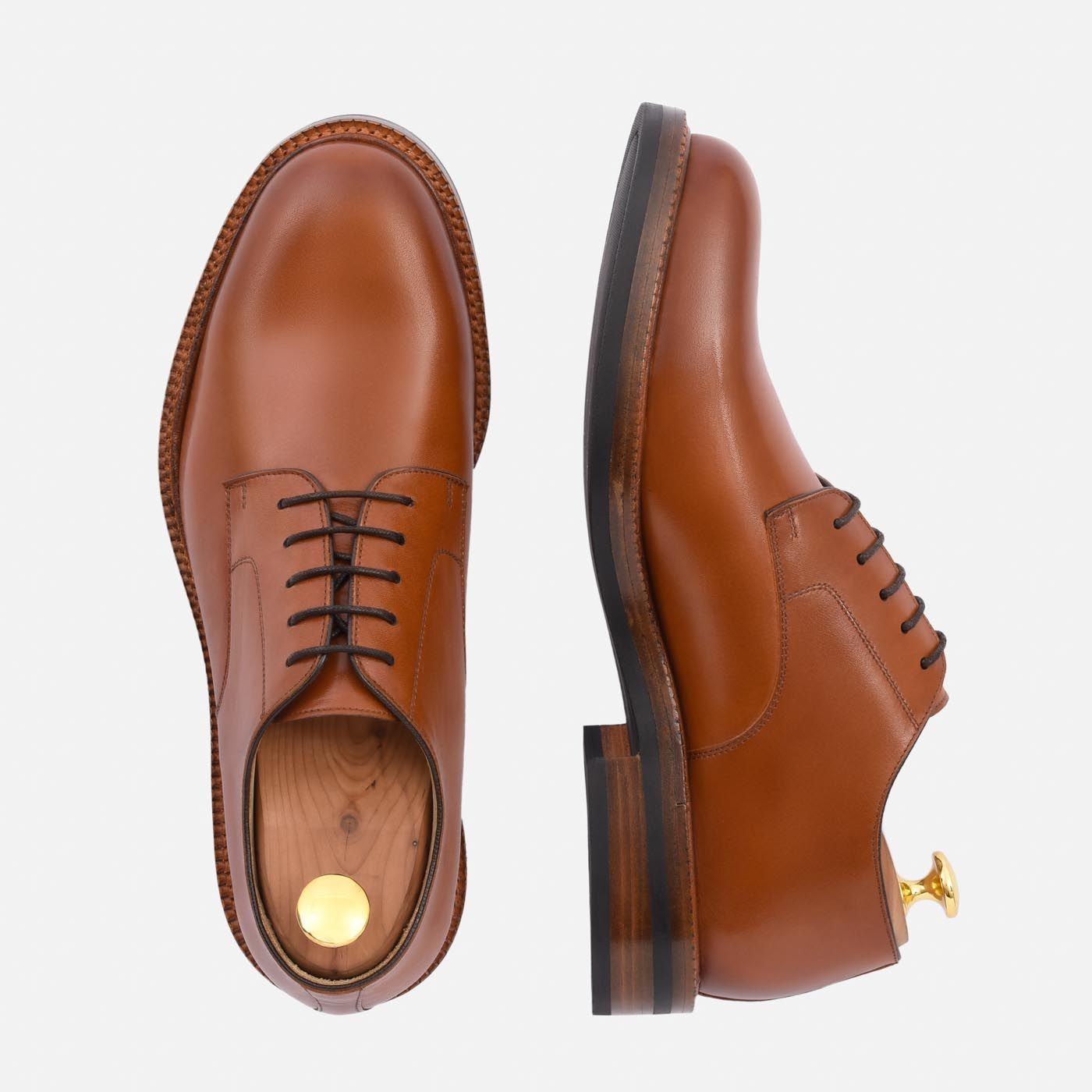 Dunham Derbies - Full Grain Leather - Tan