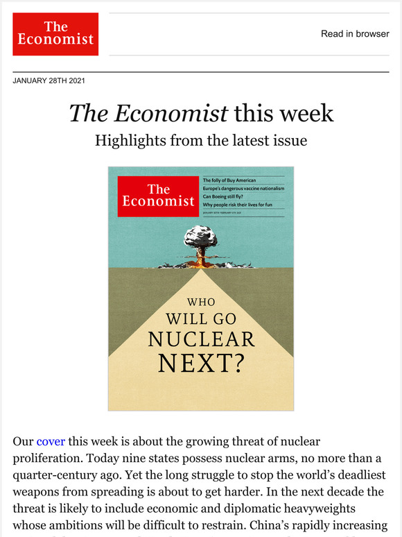 The Economist: Who will go nuclear next?