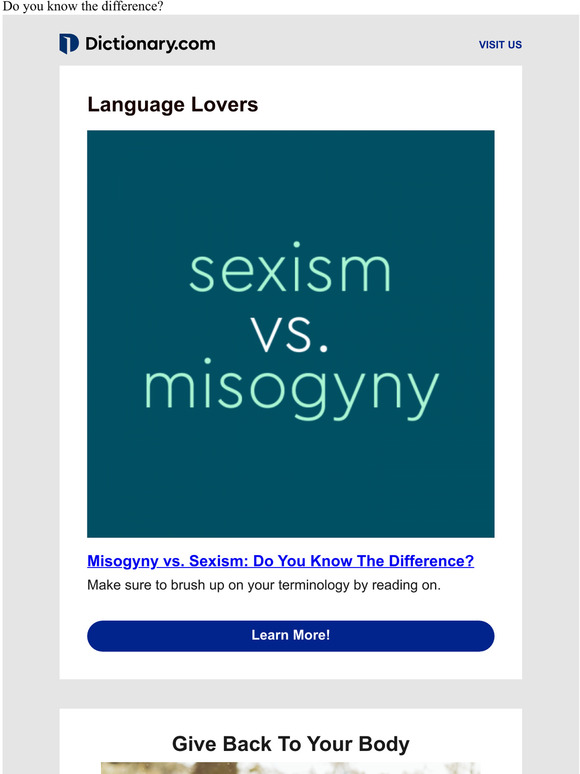 Dictionary.com: Misogyny Vs. Sexism: Do You Know The Difference? | Milled