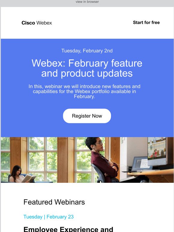 Upcoming Webinars:  More features & Investing in employee experience