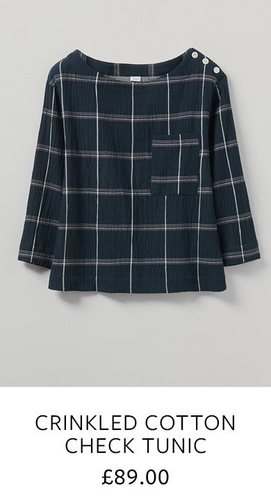 Crinkled Cotton Check Tunic