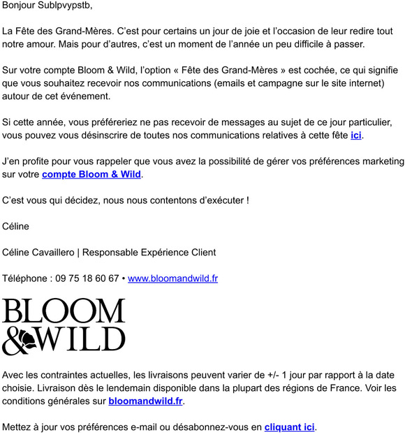 Bloom Wild Fr Fete Des Grand Meres Oui Ou Non Milled