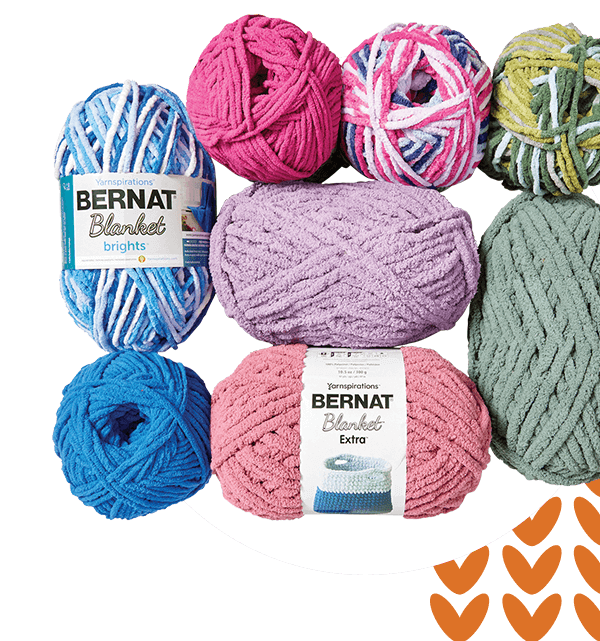 Bernat Baby Yarn and Blanket Yarn.