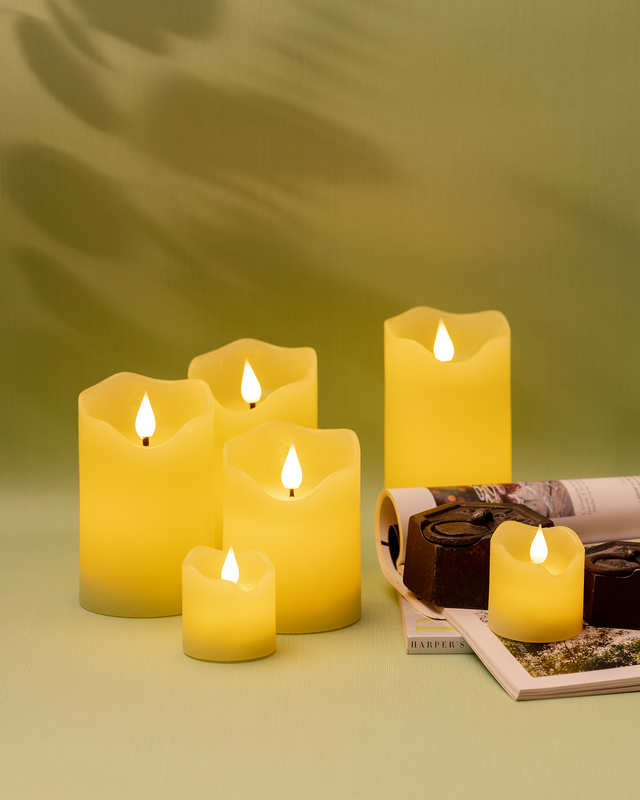 4 LED-Stumpen- und 2 LED-Votivkerzen