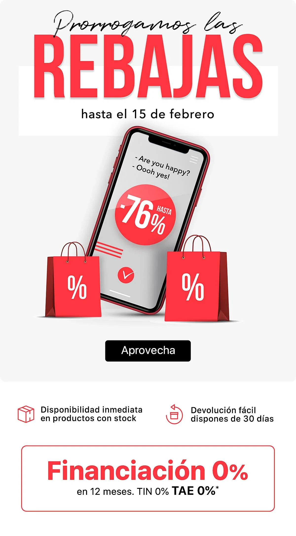 Rebajas prórroga hasta el 15 de febrero