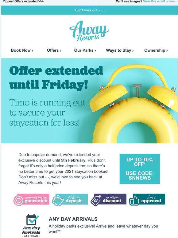 Yippeee! Offers extended!