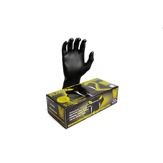 Black Mamba Industrial Strength, Fully Textured Nitrile Gloves (Large, Box of 100)