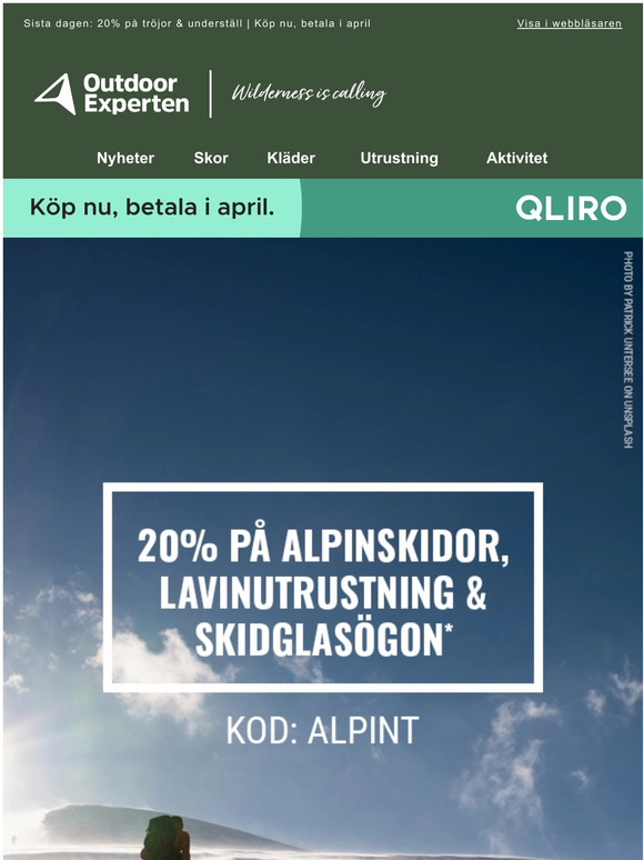 Alpindagar! 20% på alpinskidor, skidglasögon & lavinutrustning ❄️