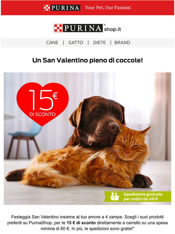 Ciao, 15€ di sconto San Valentino su un carrello di 60€!