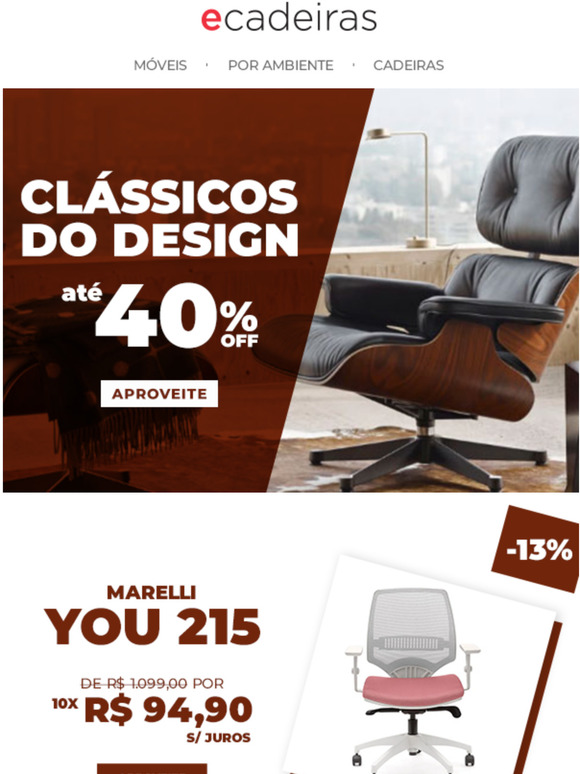Clássicos do Design com até 40%! Não perca essa chance, é por tempo limitado