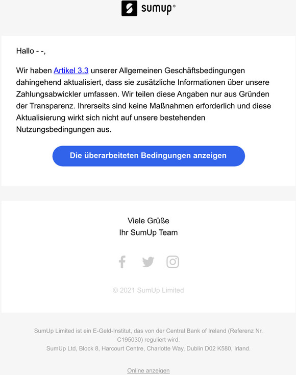 Wir haben unsere Allgemeinen Geschäftsbedingungen aktualisiert