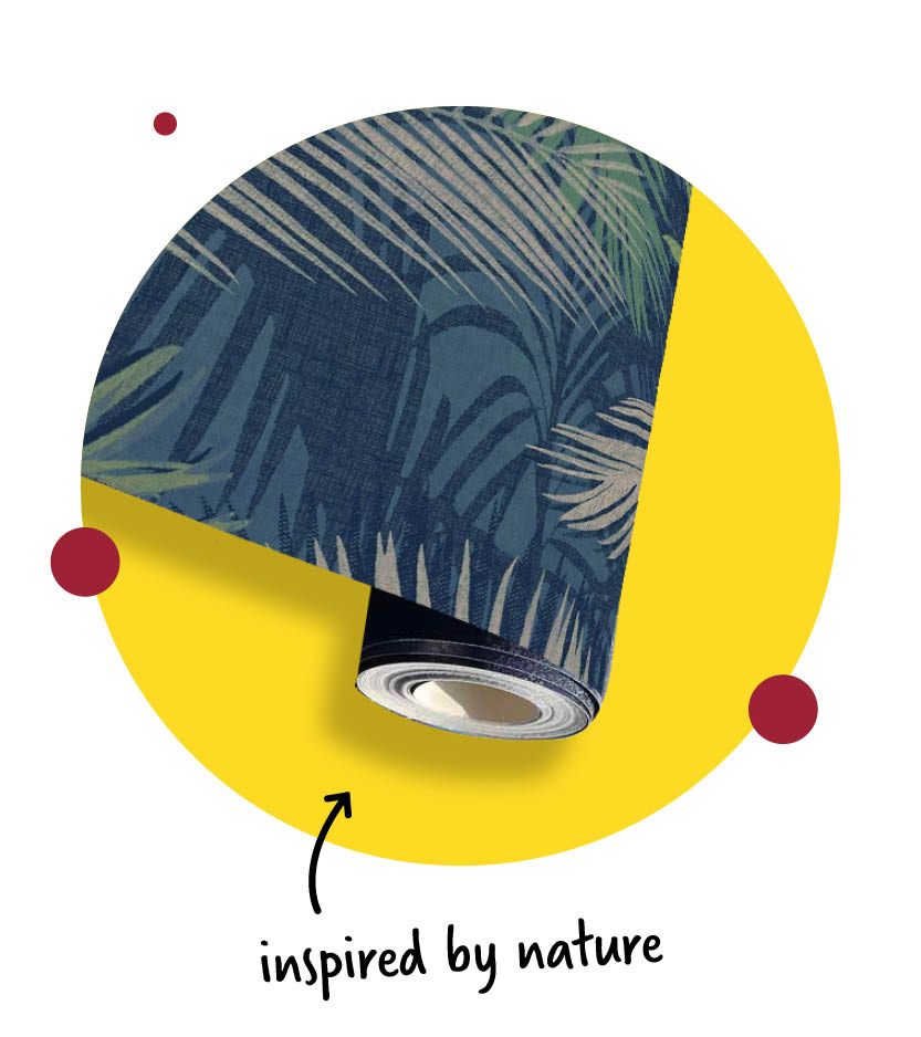 boutique jungle glam blue and green wallpaper