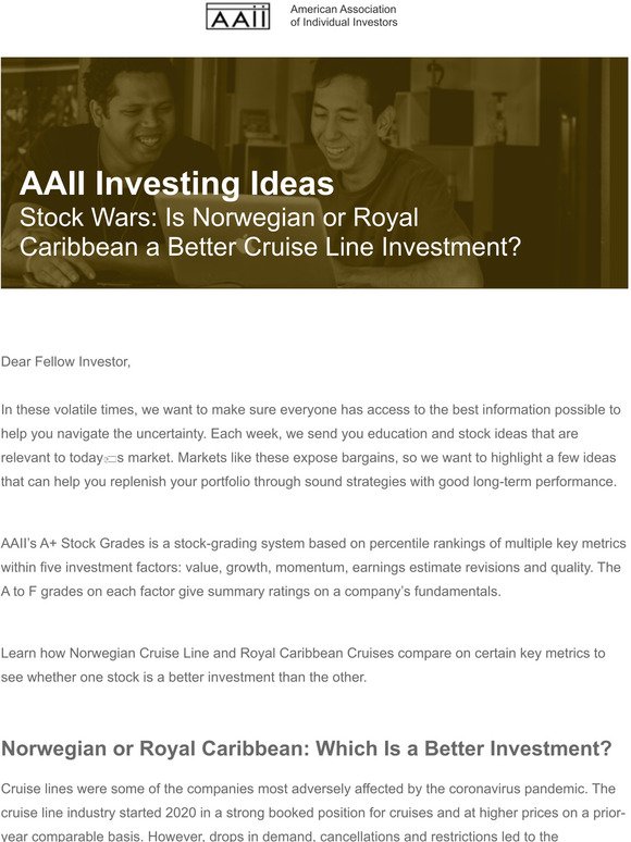 American Association of Individual Investors (AAII): Norwegian Cruise