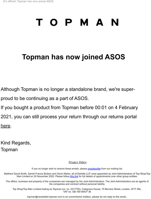 Topman is now part of ASOS!