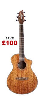 Breedlove Organic Series Wildwood Companion Satin CE Electro Acoustic Guitar - Mahogany Stain